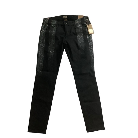 NWT True Religion Jeans Low Rise Skinny Black Embellished Size 32 - Picture 2 of 9